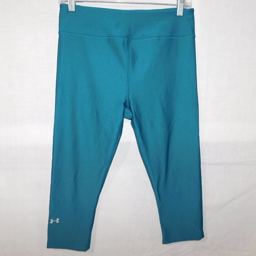 Under Armour HeatGear Teal Compression Crop Capri Leggings Womens M